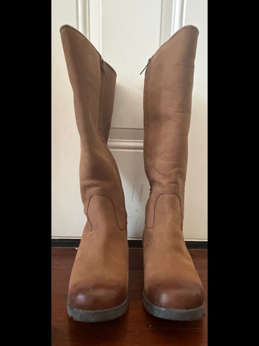 UGG Tall Chestnut Brown Leather Riding Boots